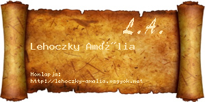 Lehoczky Amália névjegykártya
