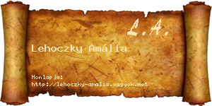 Lehoczky Amália névjegykártya